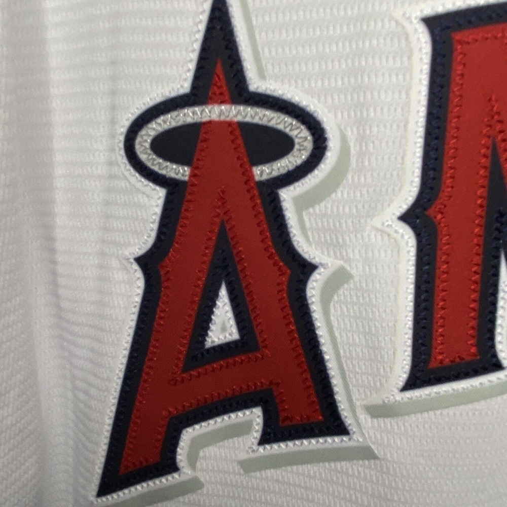 Nike Mike Trout Baseball Jersey White Los Angeles Angels Anaheim SEWN LA Mens XL - Picture 7 of 12